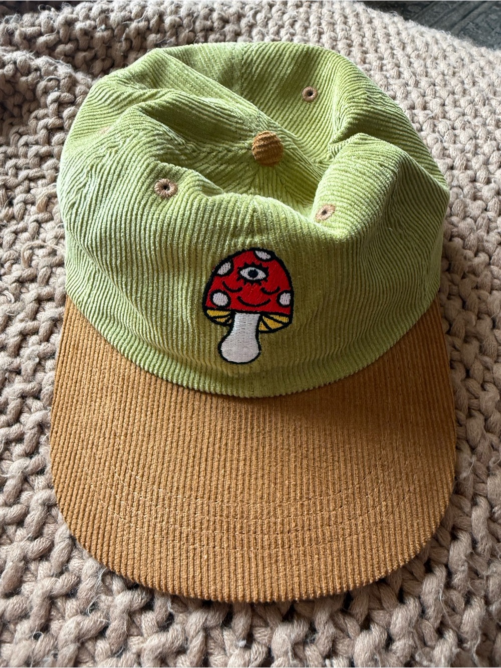 Portland Wokeface Mushroom π Corduroy Two Tone SnapBack Hat